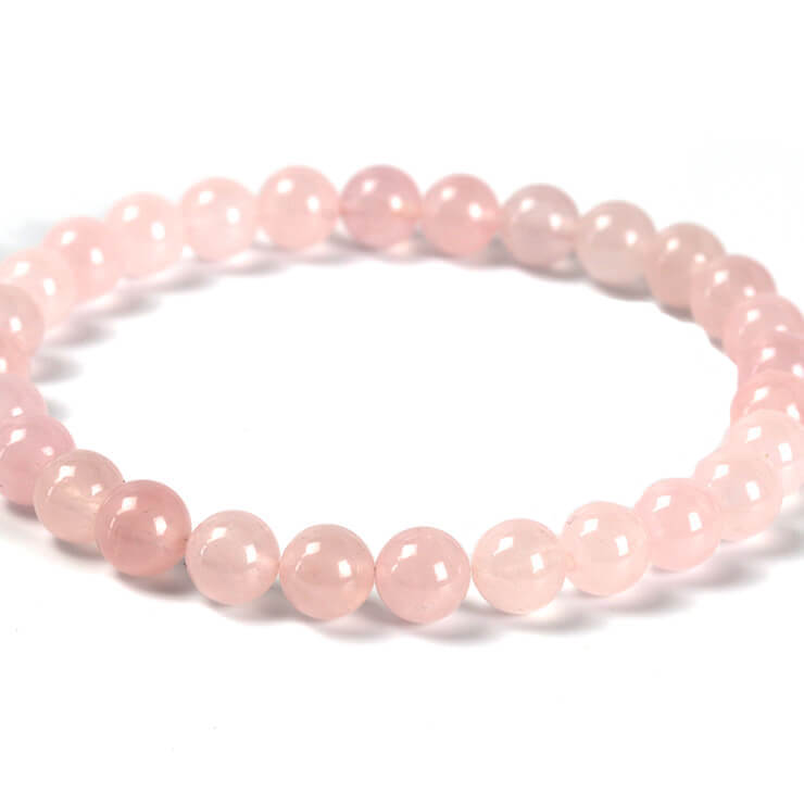 ローズクォーツ 6mm シンプル ブレスレット 縁結び 運気 性別 恋愛成就 メンズ 10月 ピンク シンプル おうし座 星座石 誕生石 ローズクォーツ ブレスレット