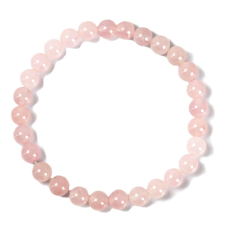 ローズクォーツ 6mm シンプル ブレスレット 縁結び 運気 性別 恋愛成就 メンズ 10月 ピンク シンプル おうし座 星座石 誕生石 ローズクォーツ ブレスレット
