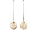 ゴールドルチルクォーツ 天然石 パワーストーン ピアス 仕事運 運気 ゴールドルチルクォーツ 金運 12mm イエロー ルチルクォーツ ピアス