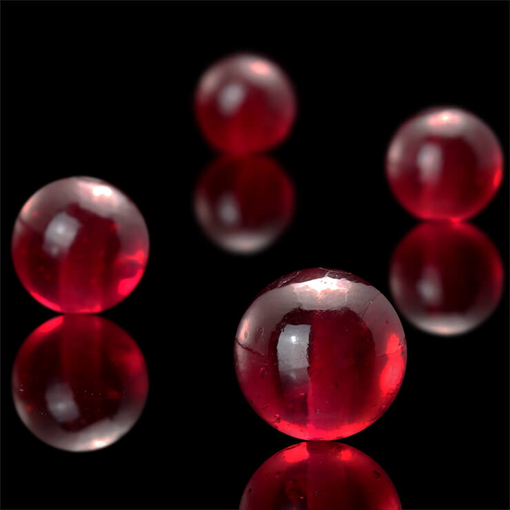 【1粒売り ビーズ】宝石質ルビー 6mm おひつじ座 運気 最高品質 厳選 7月 恋愛成就 素材 パーツ ピンク レッド 天然石 粒売り 星座石 誕生石 パワーストーン バラ売り 丸玉 粒 2