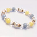 【aco classic】アコヤ真珠 エンジェライト ブレスレット 4月 アラゴナイト ブルー かに座 デザイン 家庭円満 縁結び 運気 性別 健康 6月 しし...