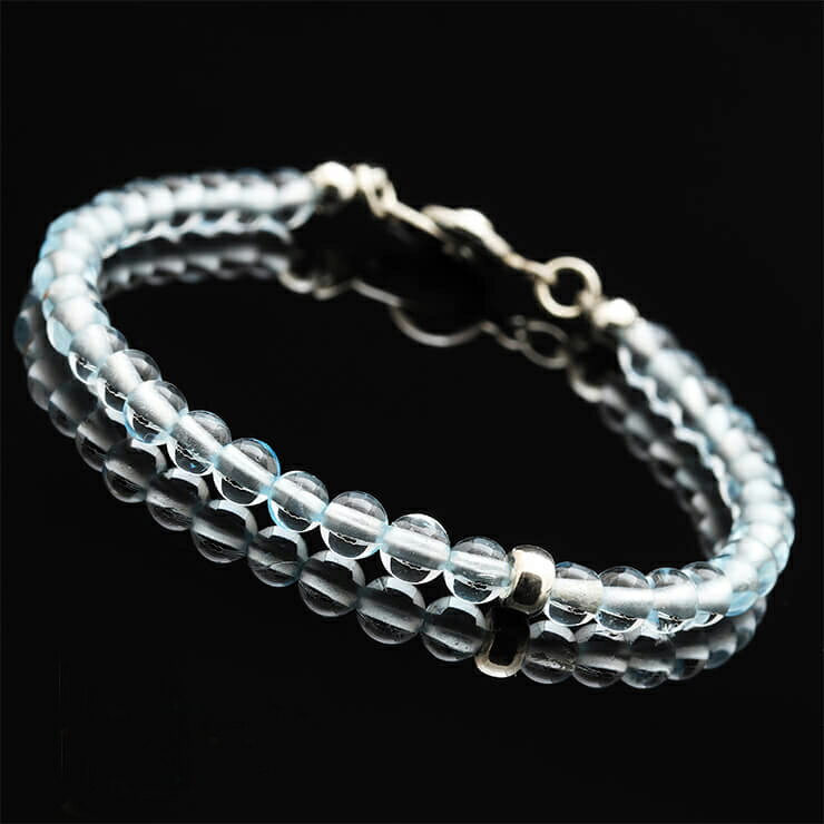 【fine】ブルートパーズ 4mm ブレスレット 仕事運 縁結び 運気 ふたご座 性別 11月 シンプル 星座石 誕生石 パワーストーン ブレスレット 小粒 か...