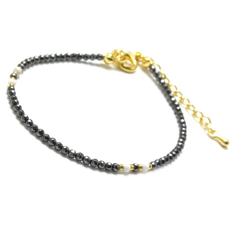 パワーストーン ブレスレット 小粒【fine】 2mm デザイン ブレスレット ヘマタイト 魔除け 厄除け 運気 性別 グレー シルバー 健康 ハウライト メン...