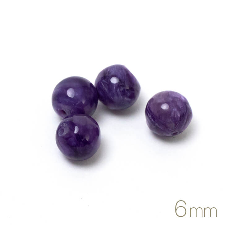 【パック】チャロアイト 4粒セット 運気 健康 ブレスレット 手作り キット 素材 パーツ パープル 癒し いて座 10mm 12mm 14mm以上 6mm 8mm 天然石 星座石 誕生石