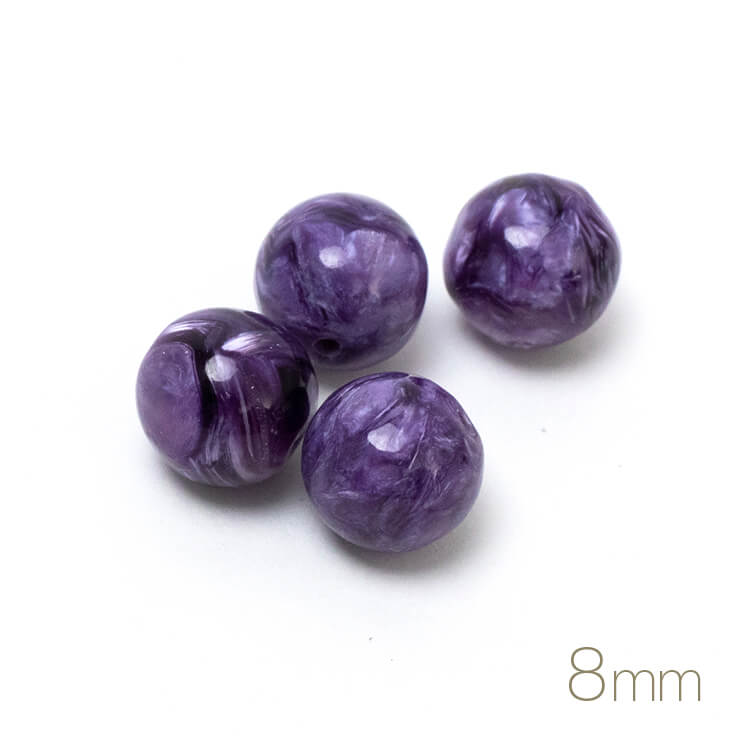 【パック】チャロアイト 4粒セット 運気 健康 ブレスレット 手作り キット 素材 パーツ パープル 癒し いて座 10mm 12mm 14mm以上 6mm 8mm 天然石 星座石 誕生石