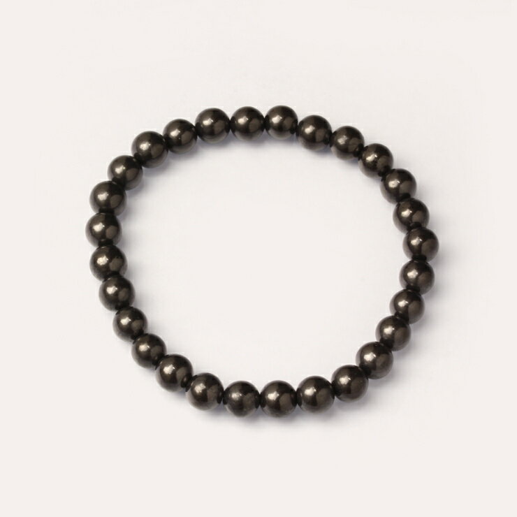 シュンガイト 6mm シンプル ブレスレット/ ブラック 運気 性別 健康 メンズ 希少 珍しい天然石ブレス 癒し シンプル