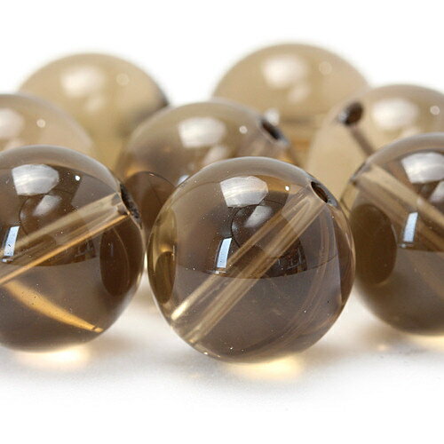 【1粒売り/ビーズ】スモーキークォーツ 12mm/ みずがめ座 魔除け 厄除け ブラウン 仕事運 運気 素材 パーツ 天然石 星座石 誕生石 パワーストーン バラ売り ブレスレット 手作り 材料 ハンドメイドパーツ