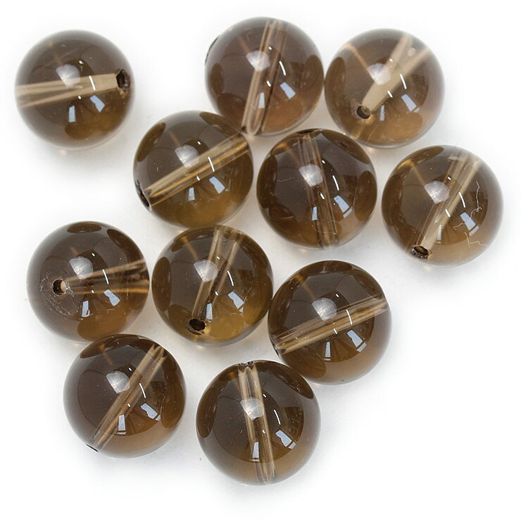 【1粒売り/ビーズ】スモーキークォーツ 12mm/ みずがめ座 魔除け 厄除け ブラウン 仕事運 運気 素材 パーツ 天然石 星座石 誕生石 パワーストーン バラ売り ブレスレット 手作り 材料 ハンドメイドパーツ