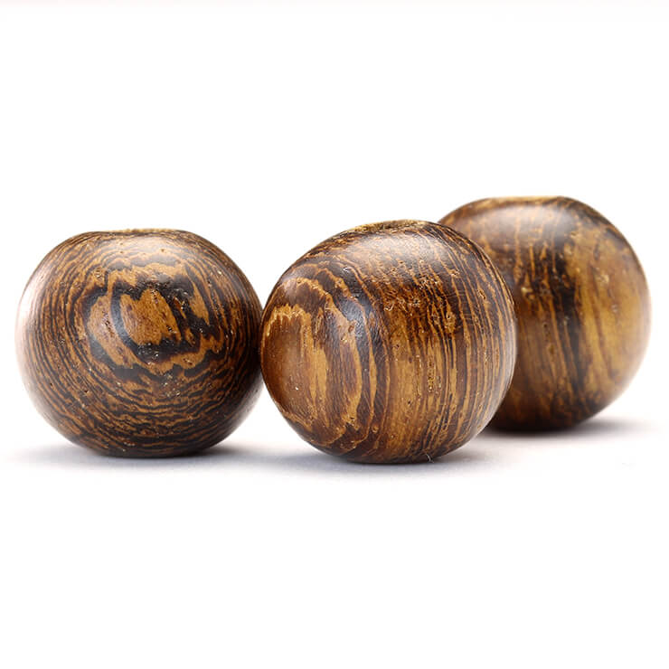 ウッドビーズ セミラウンド/オーク 10mm 3個単位/ ブラウン 素材 パーツ