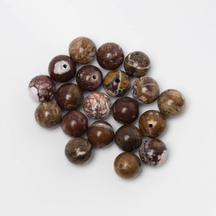 【1粒売り/ビーズ】ワイルドホース ブラウンカラー 8mm/ 魔除け 厄除け 運気 素材 パーツ 希少 珍しい天然石 天然石 粒売り 願望成就 ホワイト パワーストーン バラ売り ブレスレット 手作り 材料 ハンドメイドパーツ