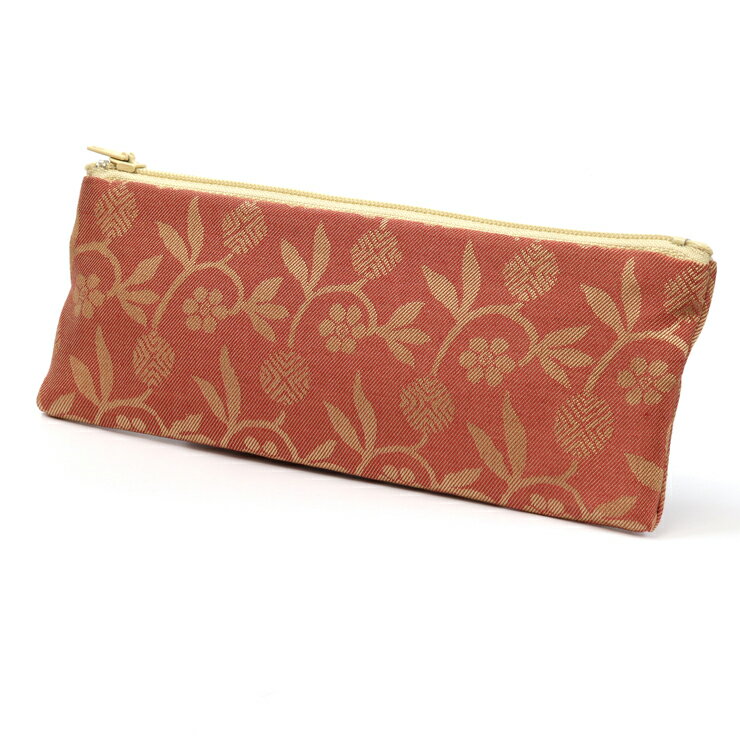 ペンケース型数珠袋 名物裂 笹づるピンク/ 念珠 数珠 念珠袋