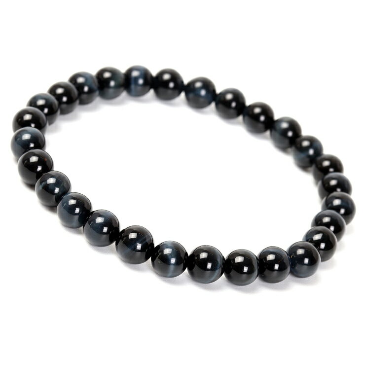 ブルータイガーアイ 6mm シンプル ブレスレット ブラック タイガーアイ ブレスレット ホークスアイ 仕事運 運気 性別 メンズ 金運