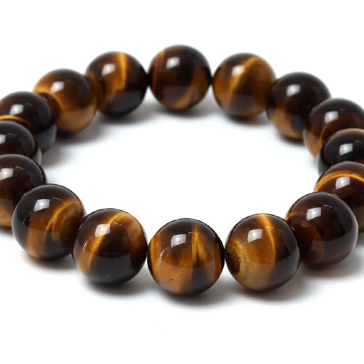 イエロータイガーアイ14mm シンプル ブレスレット 仕事運 タイガーアイ ブレスレット 運気 性別 メンズ 金運 シンプル 14mm以上 レディース イエロー