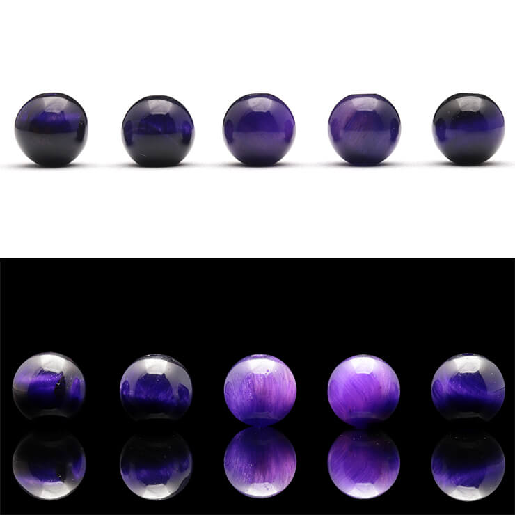 【1粒売り ビーズ】パープルタイガーアイ 6mm 仕事運 運気 素材 パーツ 金運 天然石 パワーストーン バラ売り 丸玉 粒
