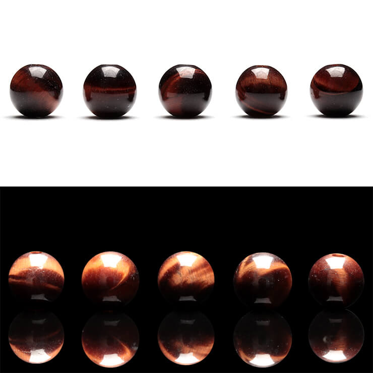 【1粒売り ビーズ】レッドタイガーアイ 6mm ブラウン 仕事運 運気 素材 パーツ 金運 天然石 パワーストーン バラ売り 丸玉 粒