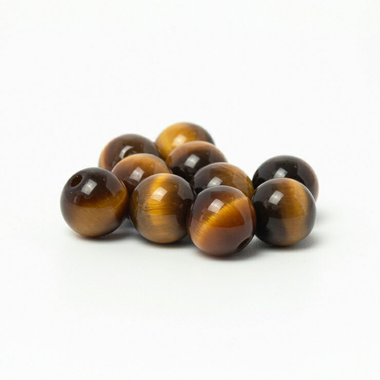 【1粒売り ビーズ】イエロータイガーアイ 6mm ブラウン 仕事運 運気 素材 パーツ 金運 天然石 粒売り イエロー パワーストーン バラ売り 丸玉 粒