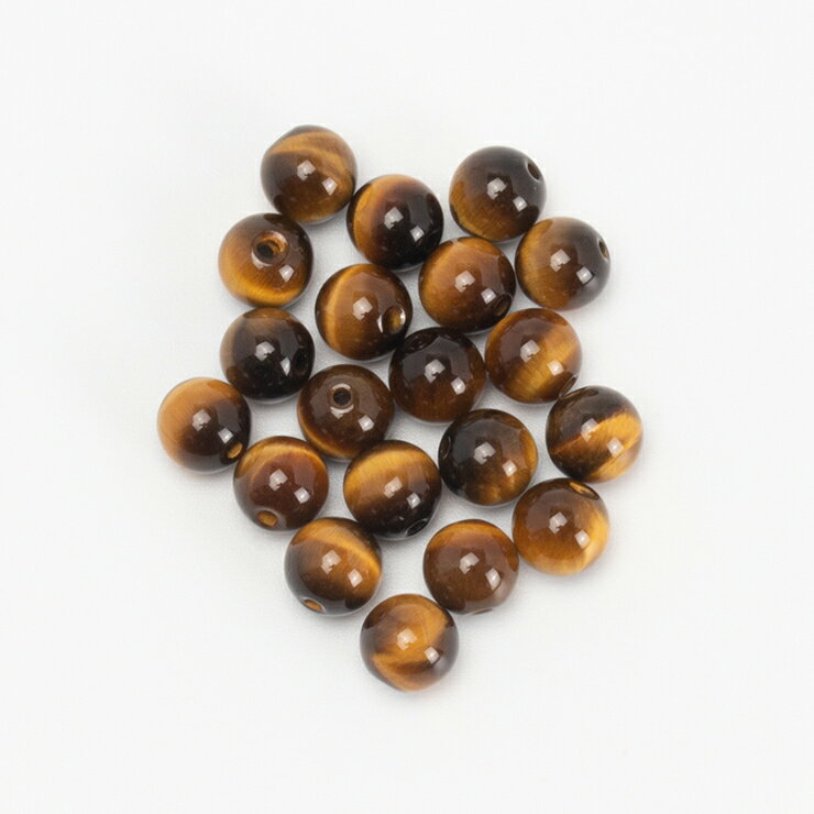 【1粒売り ビーズ】イエロータイガーアイ 6mm ブラウン 仕事運 運気 素材 パーツ 金運 天然石 粒売り イエロー パワーストーン バラ売り 丸玉 粒