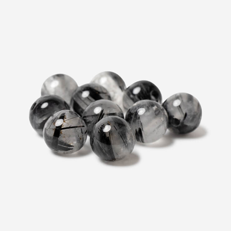 【粒売り/バラ売り】トルマリンクォーツ 6mm/ 魔除け 厄除け ブラック 運気 健康 素材 パーツ 天然石