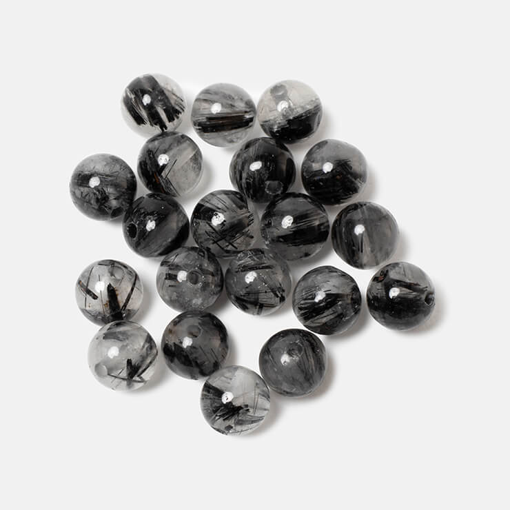 【粒売り/バラ売り】トルマリンクォーツ 6mm/ 魔除け 厄除け ブラック 運気 健康 素材 パーツ 天然石