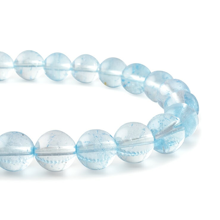 【一点もの】ブルートパーズ 8mm シンプル ブレスレット【鑑別書付き】/ 仕事運 縁結び 運気 ふたご座 性別 キッズブレス メンズ 11月 星座石 誕生石