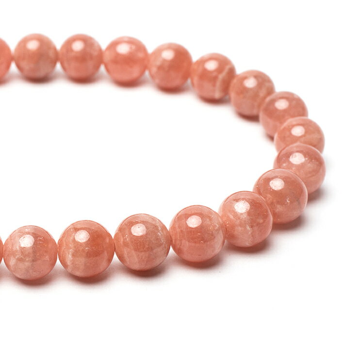 【一点もの】インカローズ 縞あり 7mm シンプル ブレスレット【鑑別書付き】/ おひつじ座 運気 恋愛成就 ピンク 癒し 星座石 誕生石