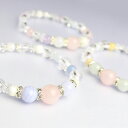 【winQ】ローズクォーツ カラー ブレスレット/ パワーストーン ブレスレット パステルカラー 天然石 エンジェライト 4月 アクアマリン アラゴナイト 安産...