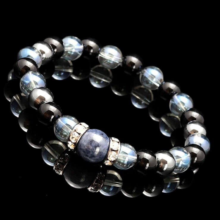 【X.G】パワーストーン ブレスレット メンズ サファイア10mm 9月 誕生石 仕事運 パワーストーン 天然石 ギフト 天然石ブレスレット 数珠ブレスレット ...