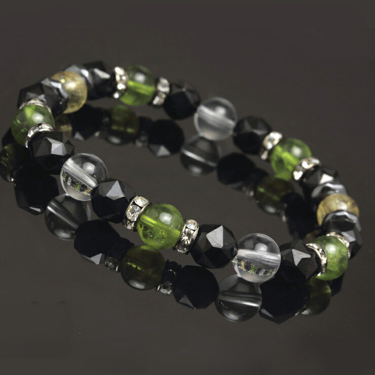 【X.G】パワーストーン ブレスレット ペリドット スピネル ブレスレット メンズ 4月 8月 魔除け 厄除け ブラック ブラックスピネル 数珠 彼氏 プレゼン...