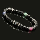 【X.G】パワーストーン ブレスレット メンズ ブラックスピネル ブレスレット ルビー サファイア エメラルド 父の日 プレゼント パワーストーン ルビー ギフ...