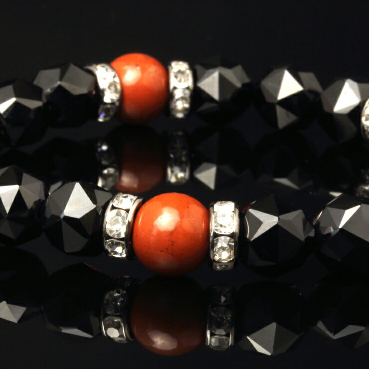 【X.G】パワーストーン ブレスレット メンズ ブラックスピネル レッドジャスパー 8月 仕事運 デザイン 運気 性別 メンズ 人間関係 さそり座 10mm 星座石 誕生石 彼氏 プレゼント