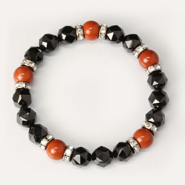 【X.G】パワーストーン ブレスレット メンズ ブラックスピネル レッドジャスパー 8月 仕事運 デザイン 運気 性別 メンズ 人間関係 さそり座 10mm 星座石 誕生石 彼氏 プレゼント