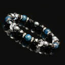 【X.G】パワーストーン ブレスレット メンズ ブラックスピネル ブルーアパタイト 4月 8月 魔除け 厄除け 仕事運 恋人 夫婦円満 デザイン 運気 性別 グ...