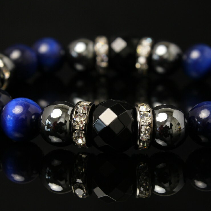 【X.G】パワーストーン ブレスレット メンズ ブラックオニキス ライトブルータイガーアイ ブレスレット 魔除け 厄除け 仕事運 やぎ座 デザイン シルバー 健康 ヘマタイト ライト ブルータイガーアイ 星座石 誕生石 数珠 ブレスレット 彼氏 プレゼント