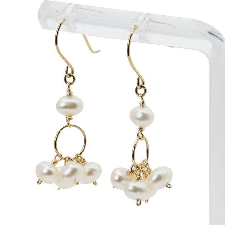 6月誕生石 K10YG 淡水パール ピアス│Pearl Pierced earrings
