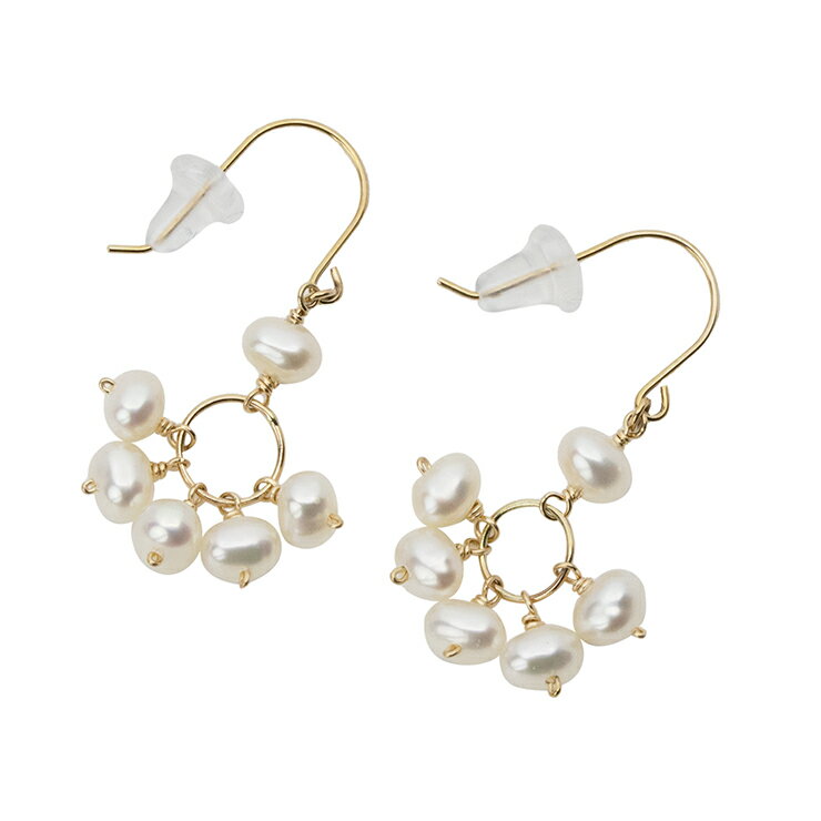 6月誕生石 K10YG 淡水パール ピアス│Pearl Pierced earrings