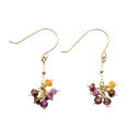 K10YG レッドストーン ピアス│Red Stones Pierced earrings