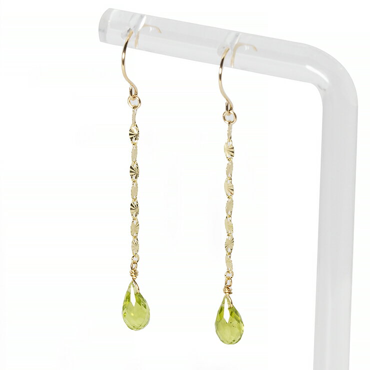 天然石 ピアス 8月誕生石 K10YG ペリドットピアス│Peridot Pierced earrings レディース デザインブレスレット 天然石 アクセサリー ギフト