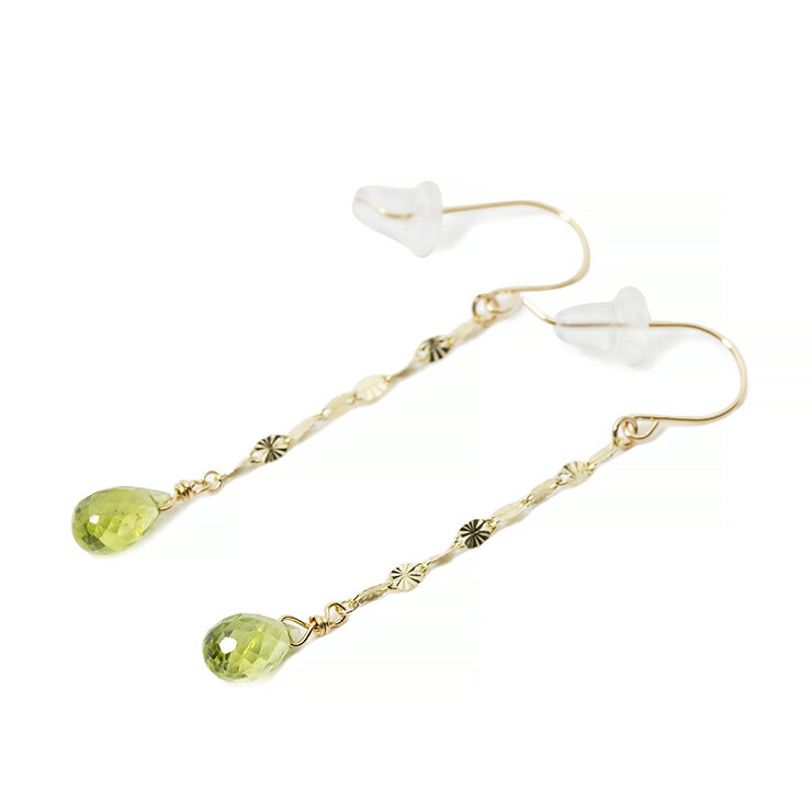 天然石 ピアス 8月誕生石 K10YG ペリドットピアス│Peridot Pierced earrings レディース デザインブレスレット 天然石 アクセサリー ギフト