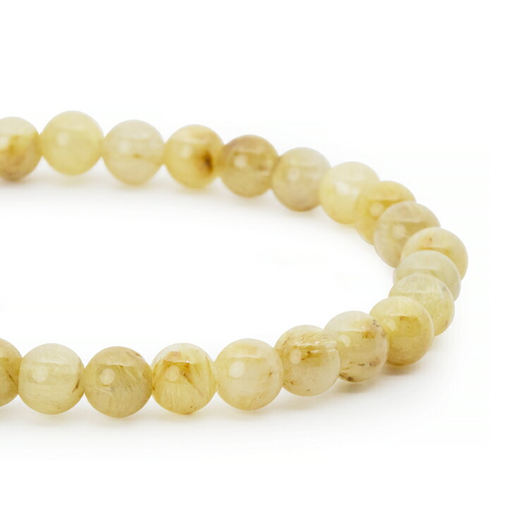 【一点もの】ゴールドルチルクォーツ6mm シンプルブレスレット【鑑別書付き】