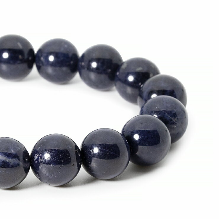 【一点もの】サファイア12mm シンプルブレスレット【鑑別書付き】 みずがめ座 ブルー 仕事運 運気 性別 メンズ 金運 9月 星座石 誕生石 サファイア ブレ...