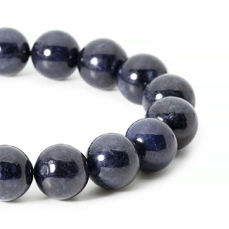 【一点もの】サファイア12mm シンプルブレスレット【鑑別書付き】 みずがめ座 ブルー 仕事運 運気 性別 メンズ 金運 9月 星座石 誕生石 サファイア ブレ...