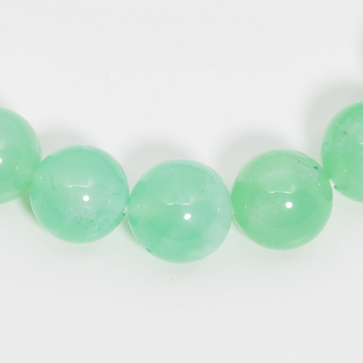 【一点もの】クリソプレーズ10mm シンプルブレスレット【鑑別書付き】