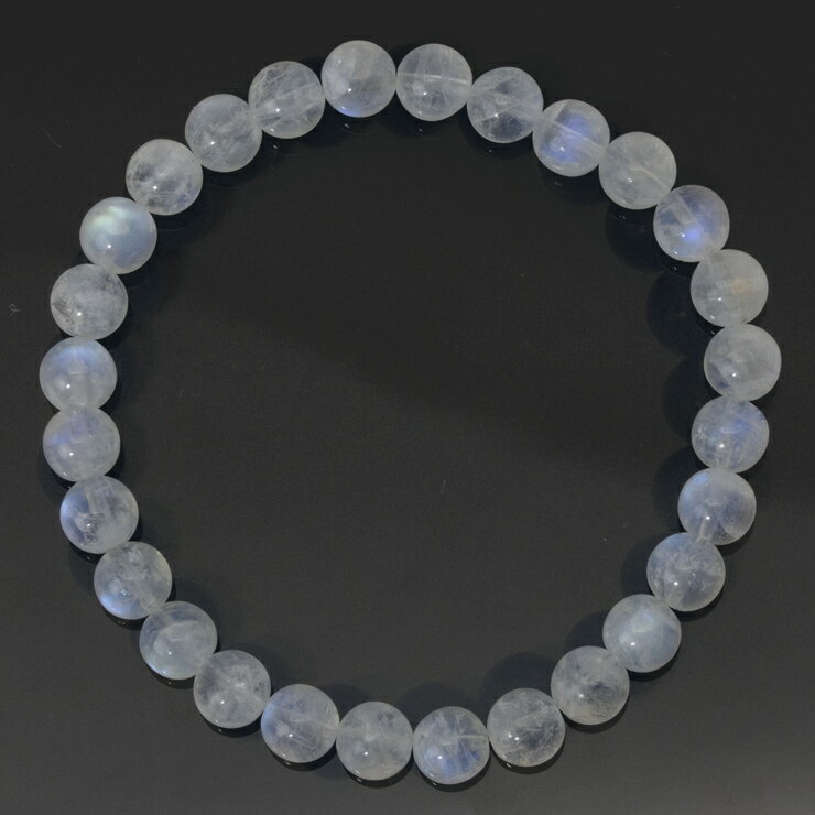 【一点もの】ホワイトラブラドライト 7mm シンプルブレスレット【鑑別書付き】