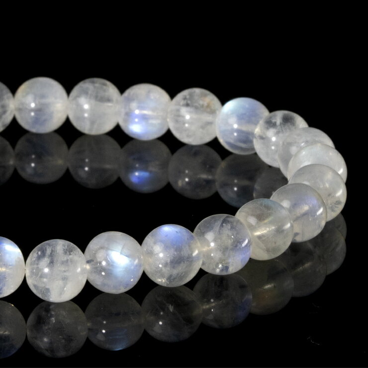 【一点もの】ホワイトラブラドライト 7mm シンプルブレスレット【鑑別書付き】