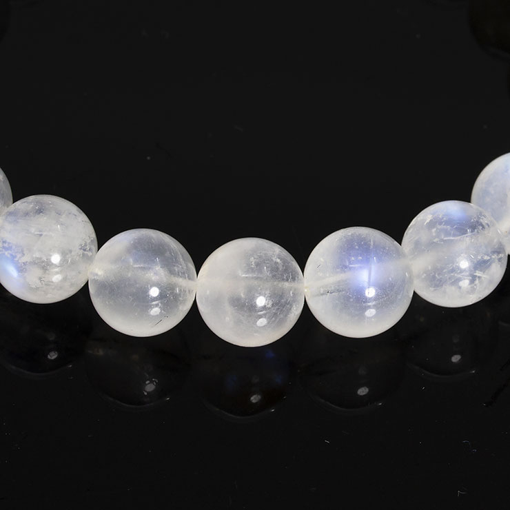 【一点もの】ブルームーンストーン10mm シンプルブレスレット【鑑別書付き】