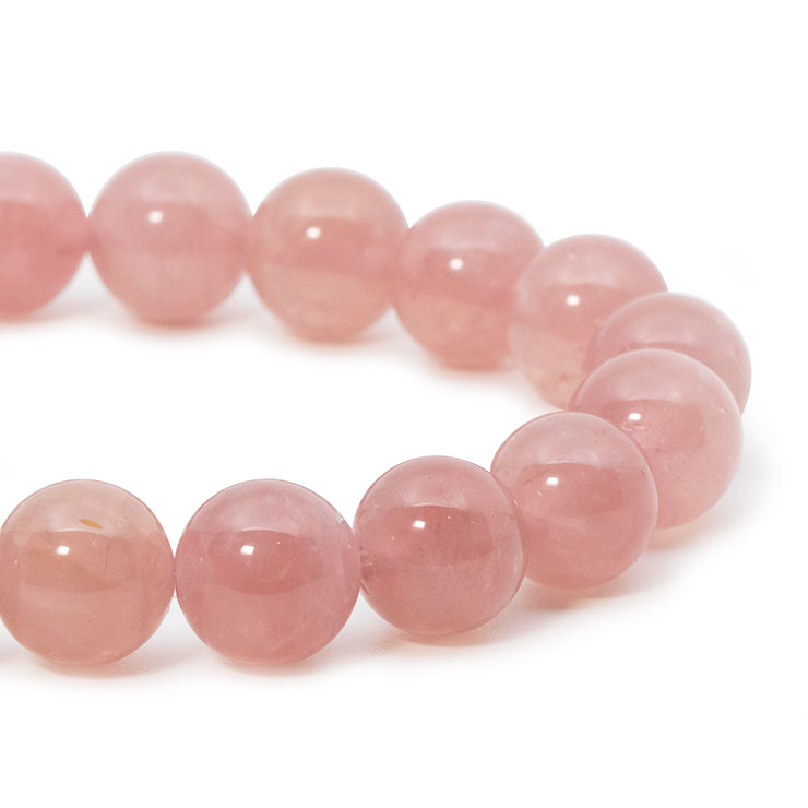 【一点もの】スターディープローズクォーツ10mm シンプルブレスレット【鑑別書付き】