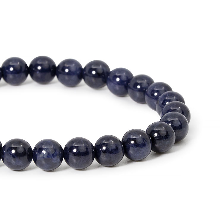 【一点もの】サファイア8mm シンプルブレスレット【鑑別書付き】 みずがめ座 ブルー 仕事運 運気 性別 メンズ 金運 9月 星座石 誕生石 サファイア ブレス...