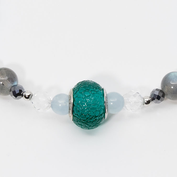 【一点もの】ベネチアンビーズ・ラブラドライト デザインブレスレット