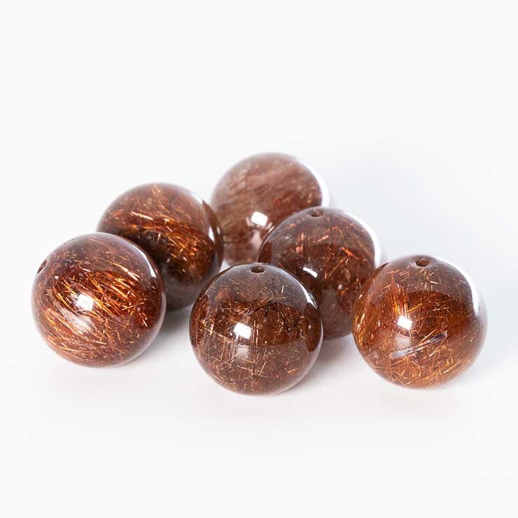 【粒売り/バラ売り】レッドルチルクォーツ（針多め） 12mm 天然石 パワーストーン 1粒売り 安産 子育て 円満 ルチルクォーツ