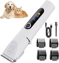 【獣医師監修】ペット用バリカン 猫 犬 電動バリカン LCDディスプレー 2段階スピード 全身トリミング (背中 お腹 胸元 首周り 四肢など)に対応 軽量 低騒音 USB充電 小型犬から大型犬と猫まで対応 刈り高さ調整可能 ガイドコーム4個付き